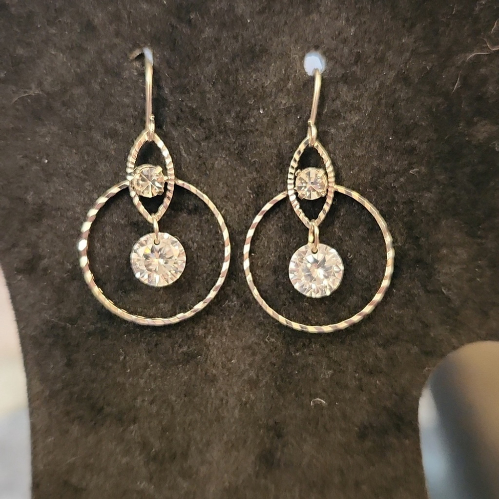 Gold and Silver Toned Dangle Earrings